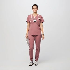 Figs Scrubs Set - XS Catarina Scrub Top & High Waisted Zamora Joggers in S/P